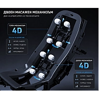 Професионален масажен стол REXTON RK9500S - Върховна 4D технология с двоен масажен механизъм